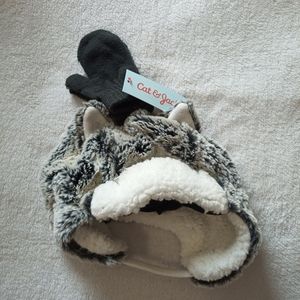 Cat and Jack hat and mitten set